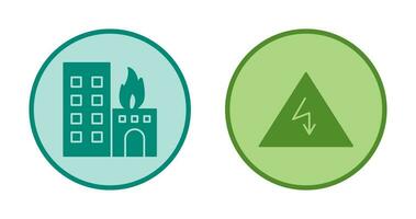 queimando construção e eletricidade Perigo ícone vetor