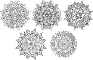 pacote de mandala de vetor, flor ornamental vetor