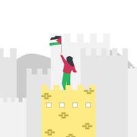 ilustração vetorial lutador palestino vetor