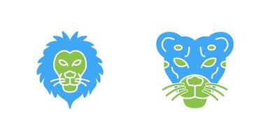 leão e guepardo ícone vetor