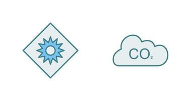 ótico radiação e carbono dióxido ícone vetor