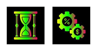 ampulheta e torta gráfico ícone vetor