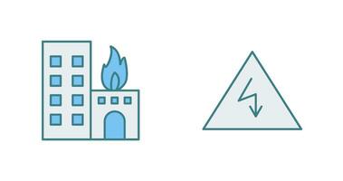 queimando construção e eletricidade Perigo ícone vetor