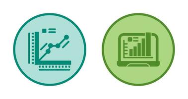 gráfico e computador portátil ícone vetor
