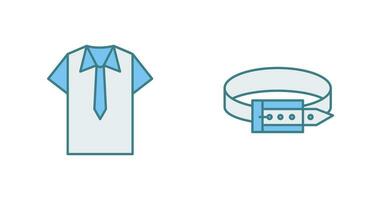camisa e gravata e cinto ícone vetor