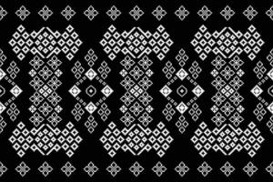 étnico geométrico tecido padronizar Cruz ponto.ikat bordado étnico oriental pixel padronizar Preto fundo. resumo,vetor,ilustração. textura,vestuário,quadro,decoração,motivos,seda papel de parede. vetor