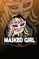 ilustração de logotipo e esporte de menina mascarada vetor