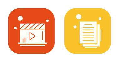 vídeo jogador e documento ícone vetor