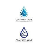 água e vetor de ícone de onda para conjunto de logotipo