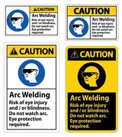risco de soldagem a arco de lesão ocular proteção ocular necessária vetor