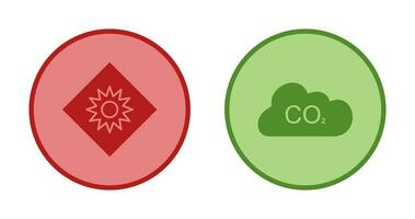 ótico radiação e carbono dióxido ícone vetor