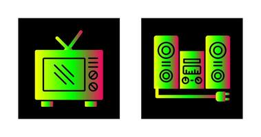 velho televisão e estéreo ícone vetor