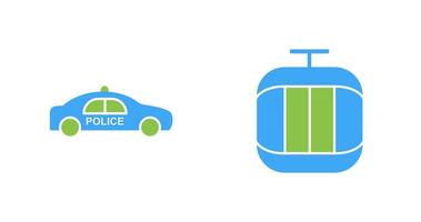 polícia carro e cabo carro ícone vetor
