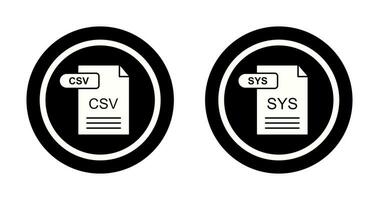 csv e sys ícone vetor