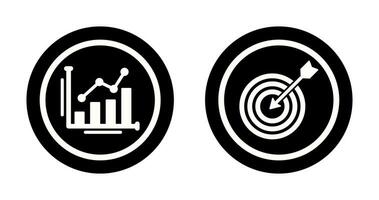 Barra gráfico e objetivo ícone vetor