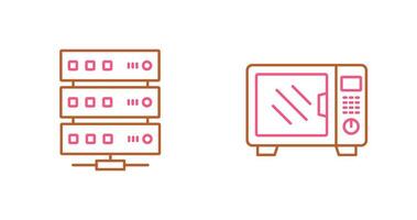 servidor e microondas ícone vetor