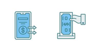 depósito e transferir ícone vetor