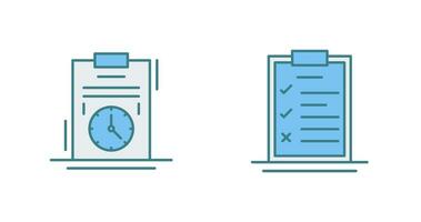 Tempo gestão e lista de controle ícone vetor