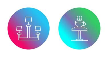 luminária e café mesa ícone vetor