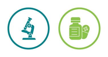 microscópio e comprimido ícone vetor