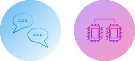 conversação bolhas e processadores conectado ícone vetor
