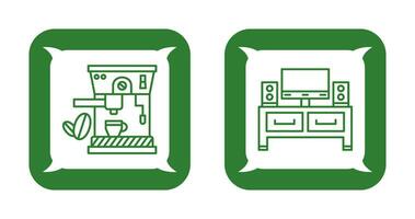 café máquina e televisão ícone vetor