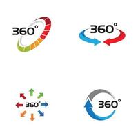 Ícones de vetor relacionados com vista de 360 graus