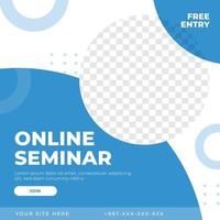 seminário online, webinar feed design modelo de postagem de mídia social vetor