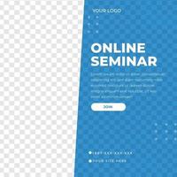 seminário online, webinar feed design modelo de postagem de mídia social