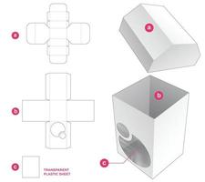 caixa de embalagem com molde de folha de plástico cortada vetor