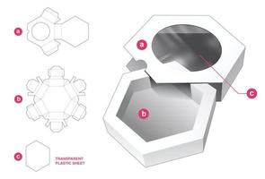 caixa de embalagem com molde de folha de plástico cortada vetor