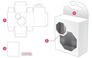 caixa de embalagem com molde de folha de plástico cortada vetor