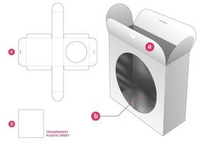 caixa de embalagem com molde de folha de plástico cortada vetor