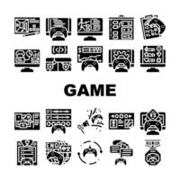 jogos desenvolvimento Programas ícones conjunto vetor
