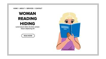 pessoa mulher lendo se escondendo vetor