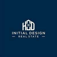 inicial carta hd monograma logotipo com abstrato casa forma, simples e moderno real Estado logotipo Projeto vetor