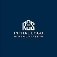 inicial carta rs monograma logotipo com abstrato casa forma, simples e moderno real Estado logotipo Projeto vetor