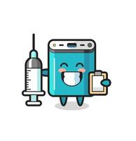 ilustração mascote do banco de poder como médico vetor