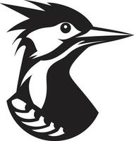 pica-pau pássaro logotipo Projeto Preto silvicultura Preto pica-pau pássaro logotipo Projeto natureza vetor