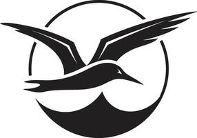 esculpido mostruário gaivota símbolo dentro vetor ônix aviador Preto gaivota ícone emblema