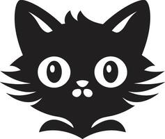 felino sombra ícone gatinha dentro a noite logotipo vetor