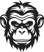 a essência do animais selvagens elegante Preto chimpanzé símbolo noir macaco ícone uma moderno tributo para naturezas majestade vetor
