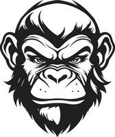 artístico simplicidade a Preto chimpanzé símbolo esculpido elegância dentro Preto uma chimpanzé tributo vetor