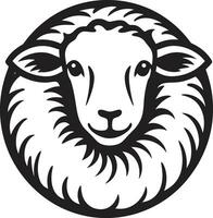 Preto vetor ovelha elegância dentro a Sombrio único Preto lanoso emblema icônico charme