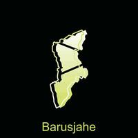 mapa cidade do barusjahe província do norte sumatra vetor Projeto. abstrato, desenhos conceito, logotipo Projeto modelo