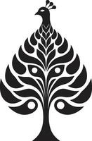 safira mostruário pavão logotipo ícone dentro vetor elegante ébano beleza Preto pavão símbolo perfil