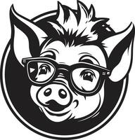 lustroso porco perfil símbolo abstrato porquinho Projeto vetor