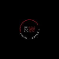 rw criativo moderno cartas logotipo Projeto modelo vetor