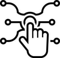 ícone de linha para tecnologia touchscreen vetor