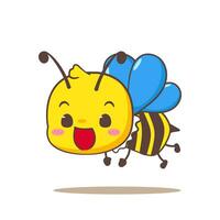 fofa abelha desenho animado personagem. kawaii adorável animal conceito Projeto. isolado branco fundo. vetor ilustração.